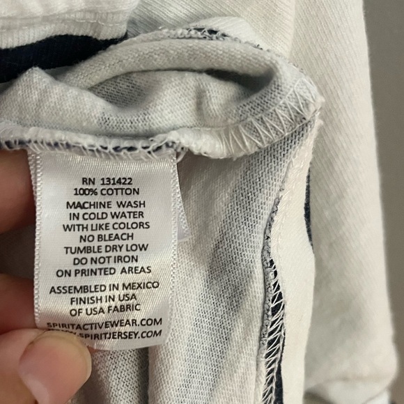 Spirit Jersey Striped White Navy Long Sleeve Lake Time Cotton jersey Crew Neck M - Picture 5 of 9